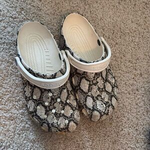 Snakeskin crocs